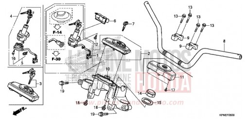TUBO MANUBRIO/PONTE SUPERIORE GLR1251WHF di 2015